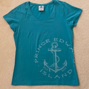 Women’s V-neck Prince Edward Island T-Shirt, Size L